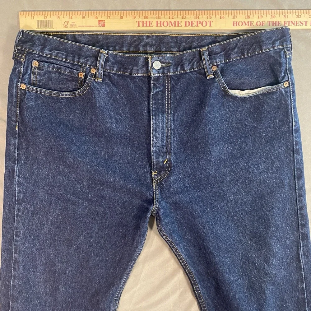 Levi's 505 Regular Fit Blue Jeans Men's W42 L30 Straight Leg Cotton Denim
